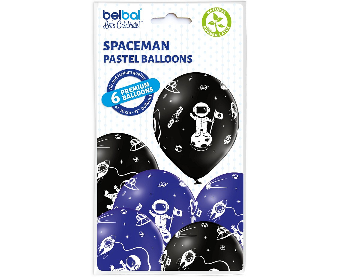 Balloons Belbal 12", D11, spaceman, 6 pcs